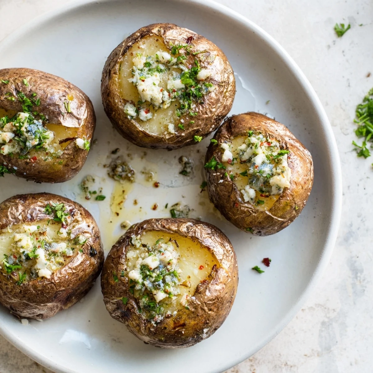 Crispy Garlic Butter Smash