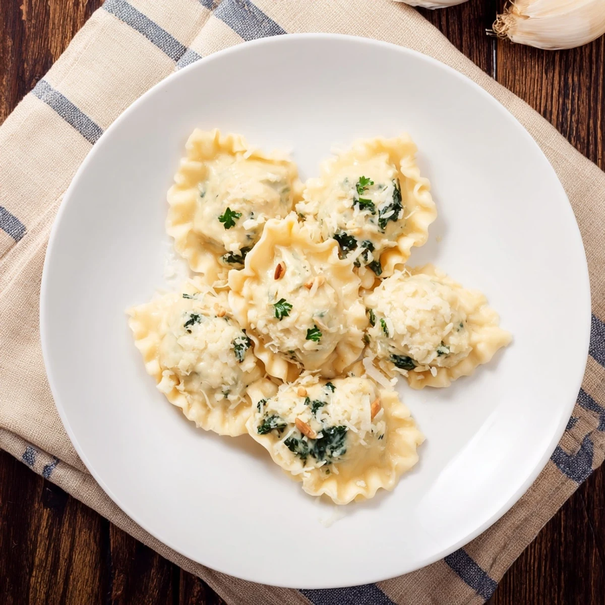Golden brown savory spinach and ricotta puff pastry triangles ready for an appetizer spread.
