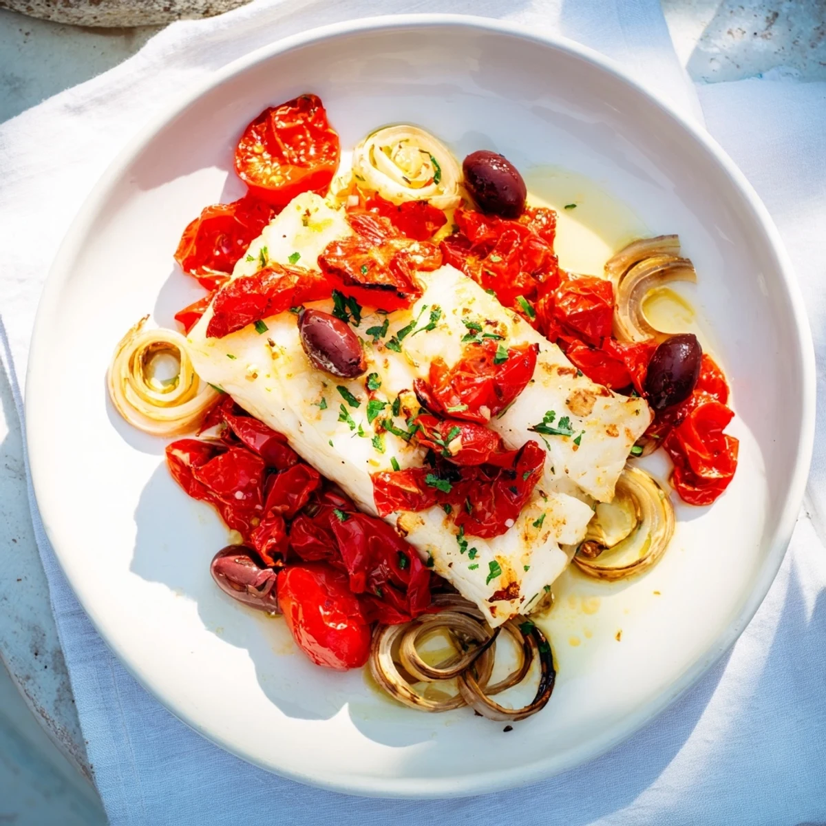 One-Tray Baked Cod Dish