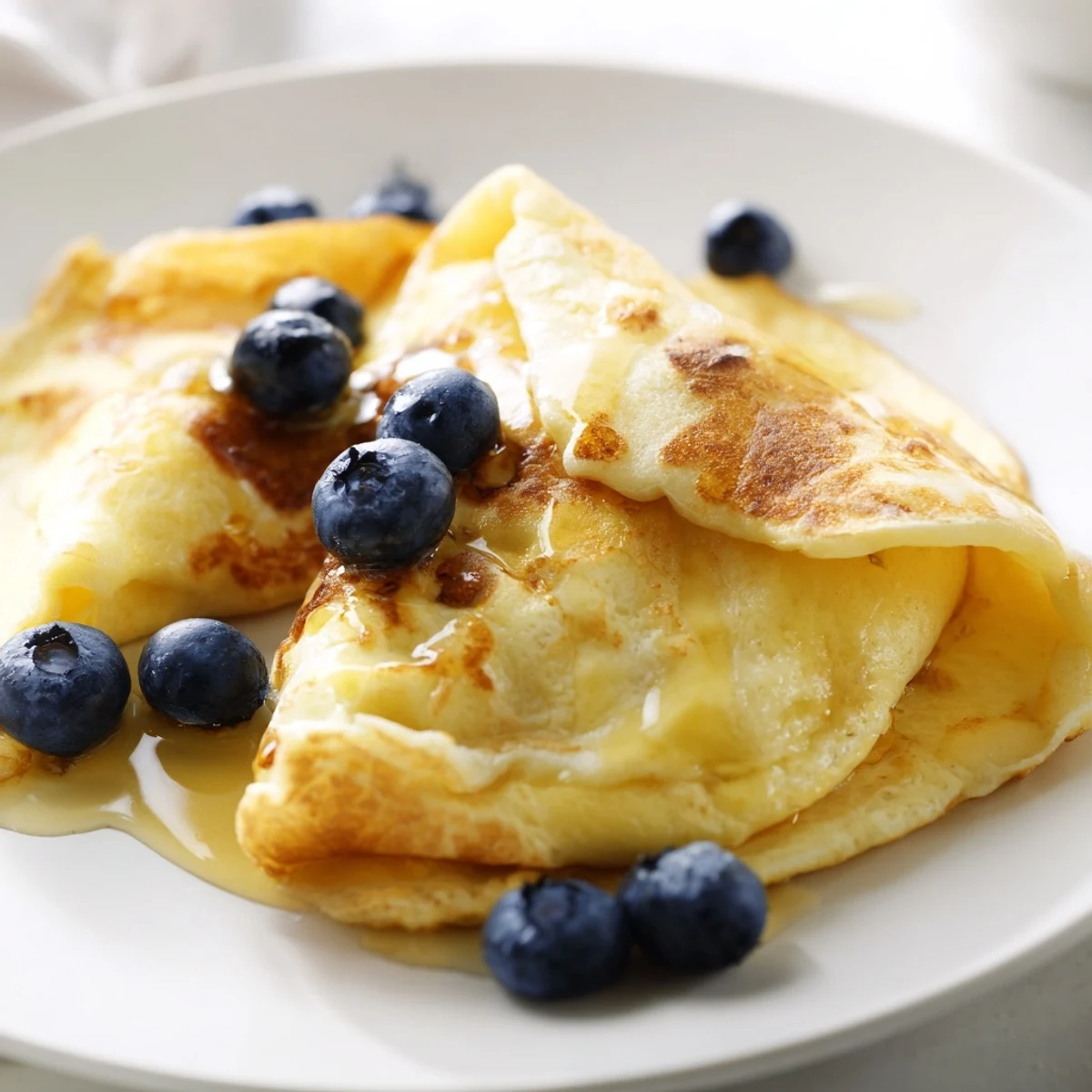 Fluffy scrambled pancakes picture, golden-brown and steaming: a delicious one-bowl breakfast ready to eat.