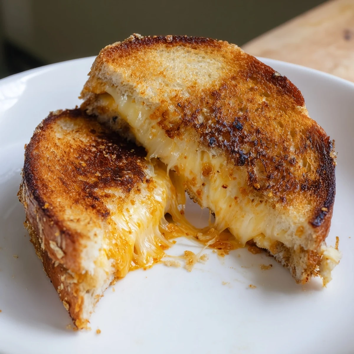 Golden, melted Honey Chipotle Butter Grilled Cheese oozing with sharp cheddar, perfectly grilled.