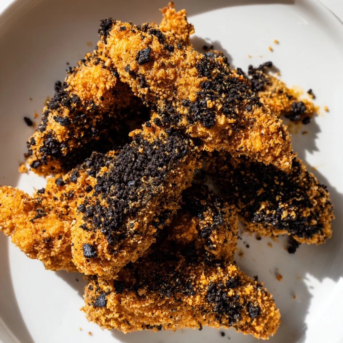 Golden-fried DIY KFC Oreo Krusher-inspired chicken tenders, crispy exterior and tender inside, ready to eat.
