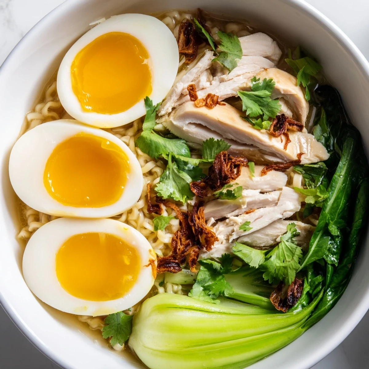 Steaming Thai Miso Ramen Bowl featuring noodles, bok choy, and chili slices, ready for a cozy, umami-rich weeknight dinner.