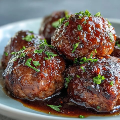 Crock pot meatballs glisten in sweet and sour sauce, garnished with sesame seeds, perfect for an easy party appetizer.