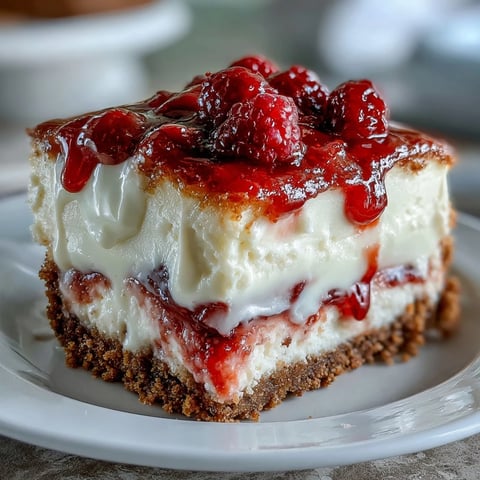 A slice of indulgent White Chocolate Raspberry Cheesecake Bliss, featuring a creamy filling and tangy raspberry swirls on a graham cracker crust.