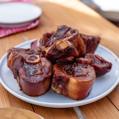 Golden brown Slow-Cooked Honey Glazed Ham coated in a sweet glaze, perfect for a holiday feast.