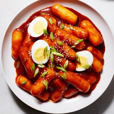 Korean tteokbokki with eggs