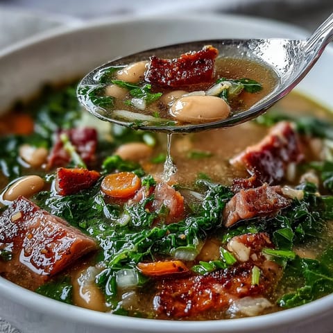 Ham Kale White Bean Soup