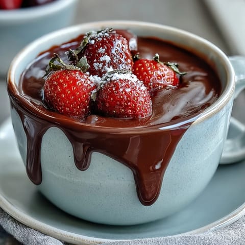 Rich chocolate cups filled with juicy strawberries and a golden pistachio crunch for a delightful texture.  