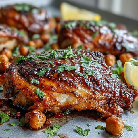 One-pan harissa chicken traybake loaded with tender spiced chicken and vibrant veggies.