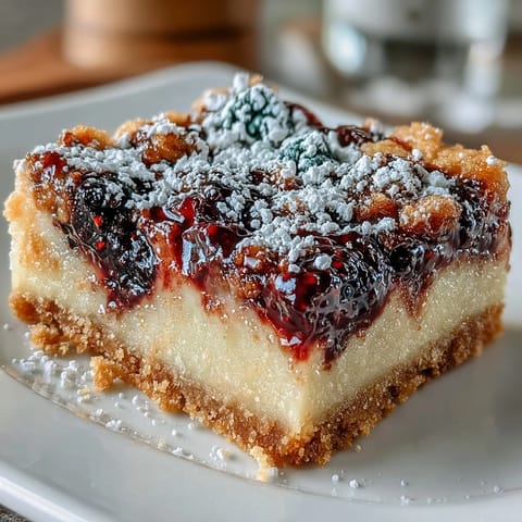 Tangy blackberry lemon bars with buttery shortbread crust, perfect for any sweet occasion.