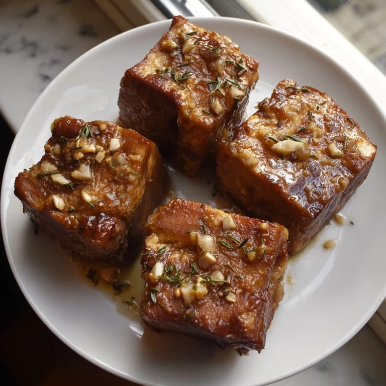 Perfectly cooked Skillet-Seared Steak Bites: juicy, seasoned, and coated with a savory garlic-infused butter sauce.