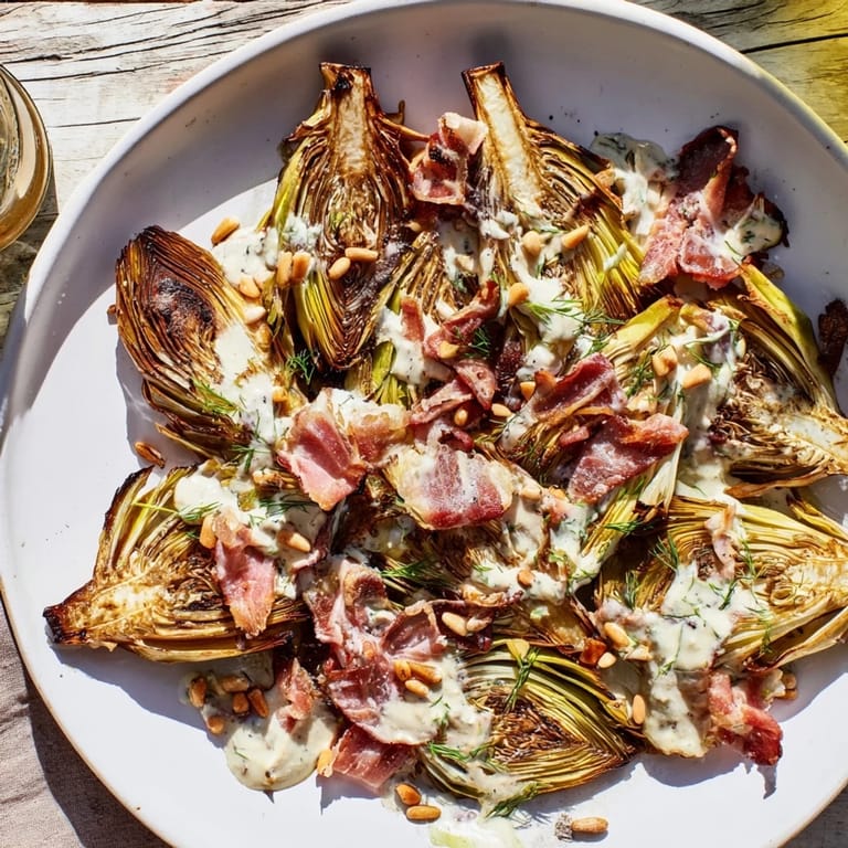 Delicious, vegan Roasted Cauliflower Steaks with a vibrant tahini dressing; a nutritious meal idea.
