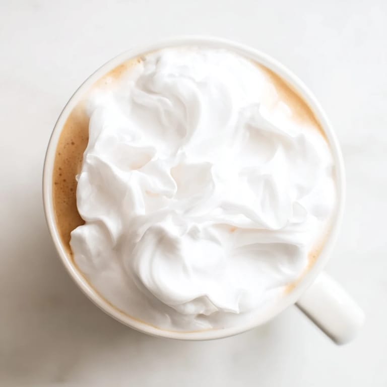 Two servings of Whipped Lavender Latte paired with buttery shortbread cookies on a rustic wood table.
