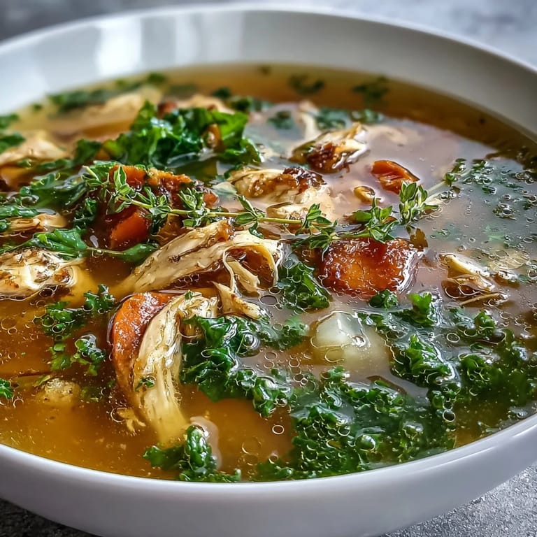 Nourishing bowl of high protein lemon and turmeric chicken soup with carrots, celery, and lemon wedges, ready to enjoy.