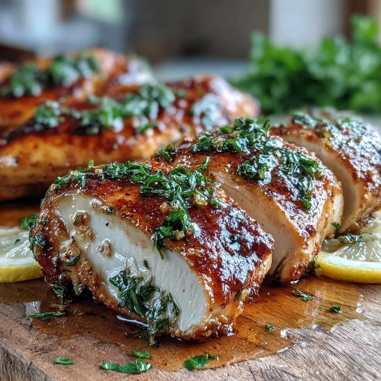 Freshly baked Oven Baked Chicken Breast with a savory spice rub, perfect for adding protein to salads and sandwiches.