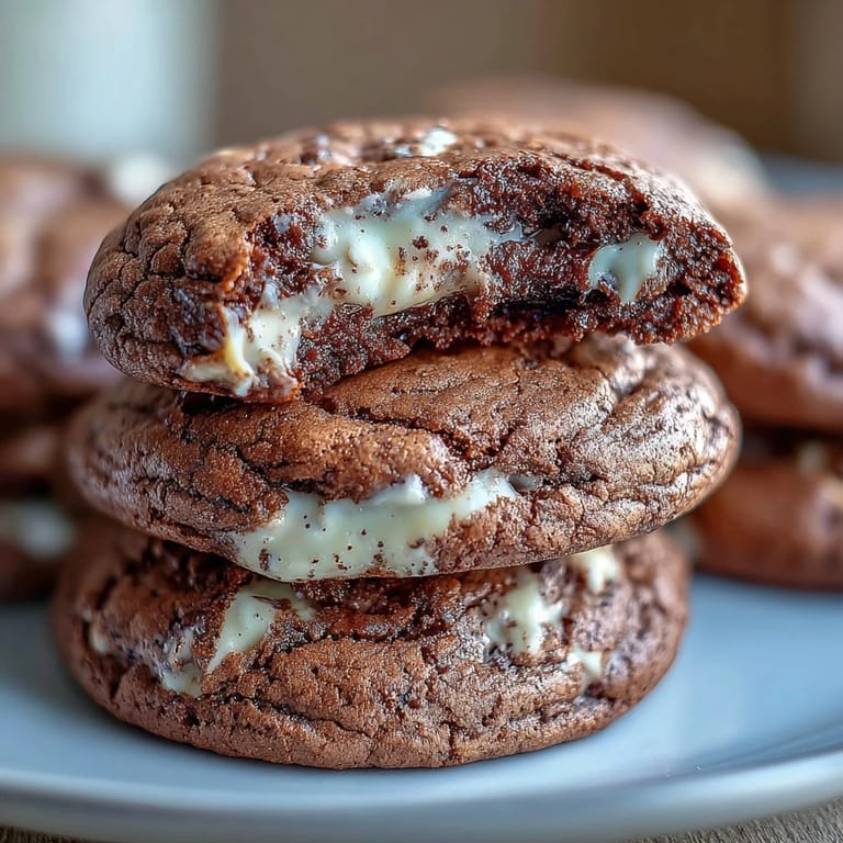 Golden-edged Hojicha Brownie Cookies show a chewy interior with roasted tea specks beside a cup of brewed hojicha.
