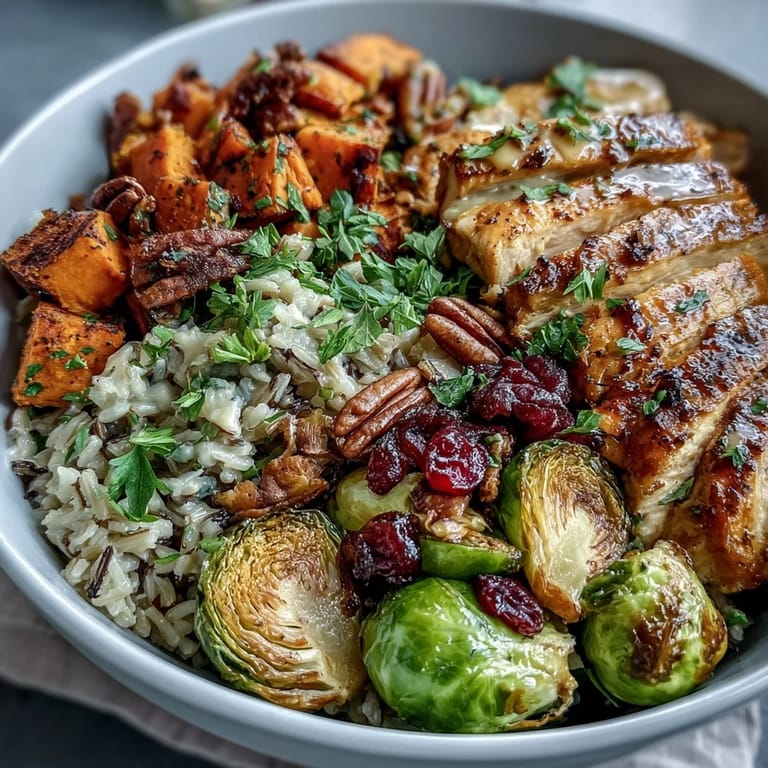 Cozy Maple Dijon Chicken Sweet Potato Bowls with golden roasted sweet potatoes, seared chicken, and a glossy maple glaze, perfect for meal prep or weeknight dinners.