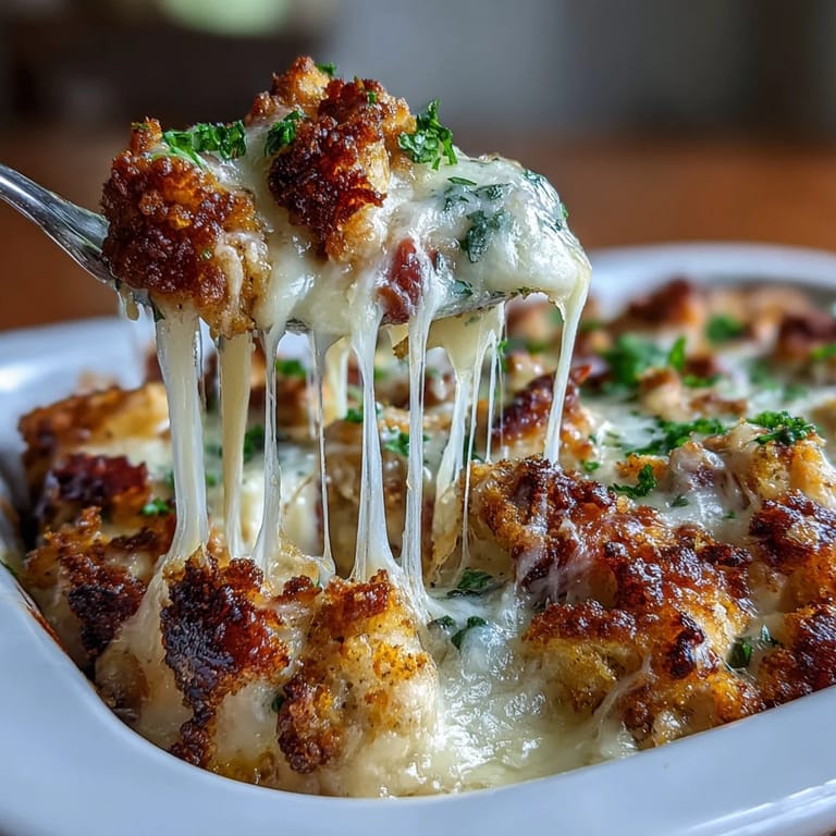 Low-carb comfort food: hearty Chicken Cordon Bleu Casserole topped with a crispy almond flour crust and fresh parsley garnish.