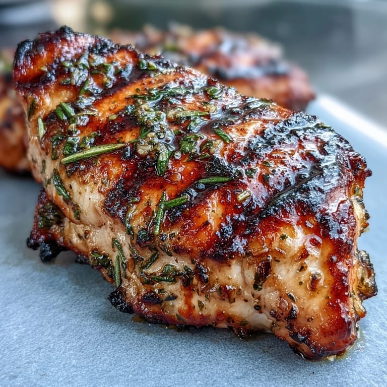 Herb-marinated grilled chicken breasts paired with tender, oven-roasted root vegetables for a hearty, wholesome dinner.  