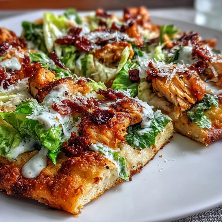 Golden baked chicken base layered with crunchy romaine, creamy Caesar dressing, and sun-dried tomatoes for a fresh twist.  