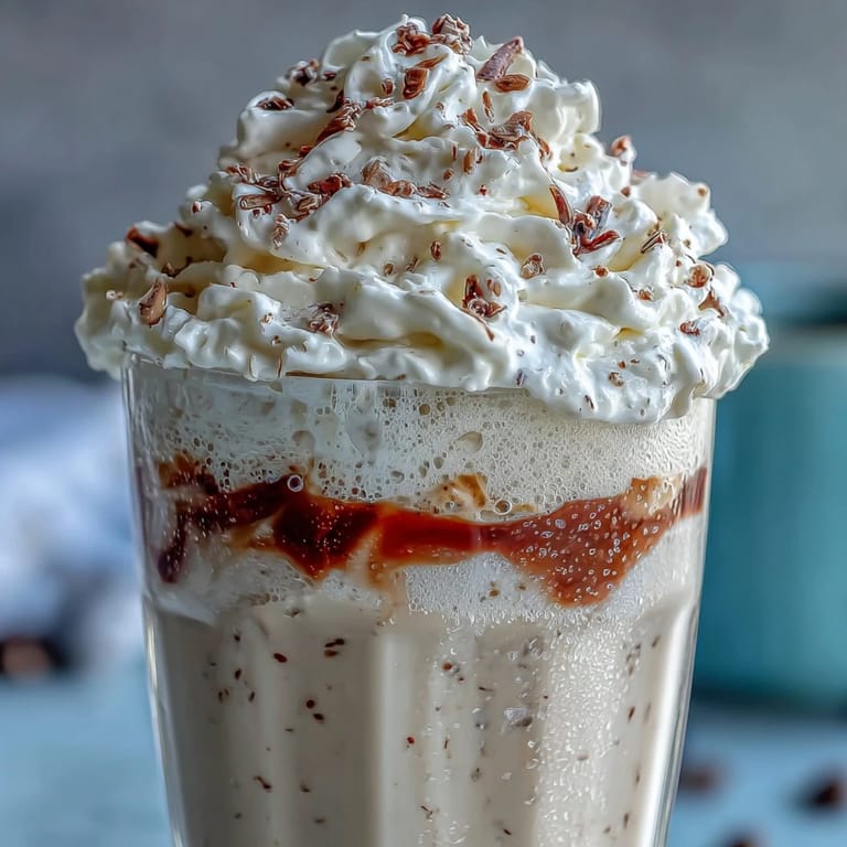 A smooth Vanilla Bean Frappuccino Protein Shake with almond milk, honey, and a hint of coffee.