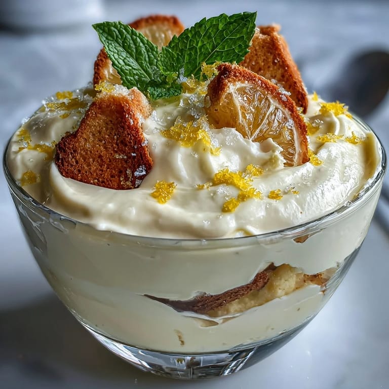 Light and zesty limoncello tiramisu cups combining lemon-infused mascarpone, liqueur-soaked savoiardi, and fresh mint garnish for an Italian-inspired treat.