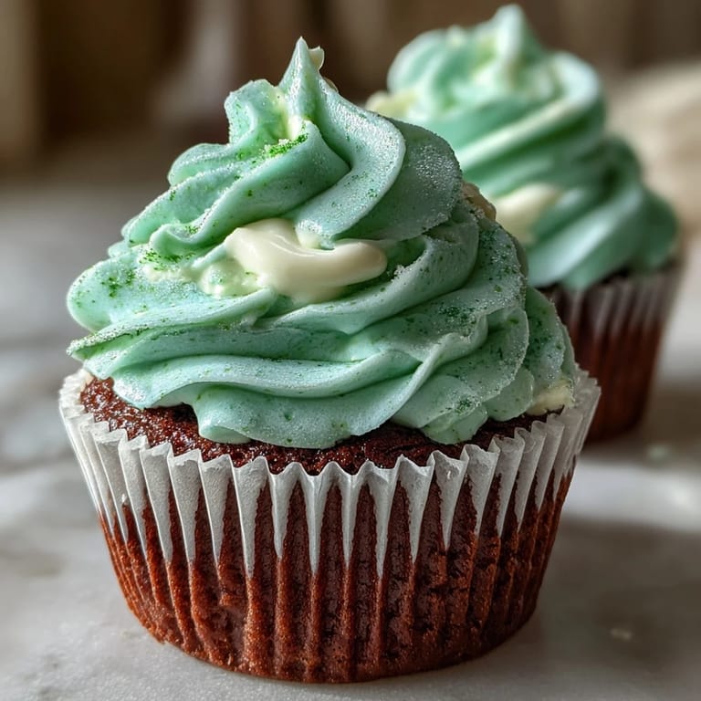 Celebrate St. Patricks Day with these moist green velvet cupcakes, featuring a hint of cocoa and topped with luscious cream cheese frosting.