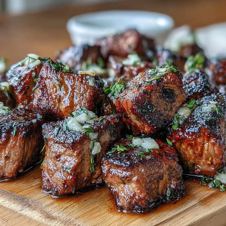 Juicy steak cubes are seared with garlic and herbs in a single pan, creating a flavorful, easy summer dinner.