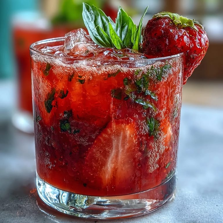 Picture this: a beautiful strawberry basil mocktail, light and irresistibly flavorful.