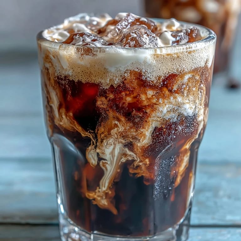 Creamy Cold Brew Coffee with Vanilla Sweet Cream, a rich beverage, perfect for brunch.
