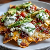 Soccer Game Day Nachos with Cheese Sauce featuring crispy tortilla chips smothered in rich, creamy cheddar cheese sauce and fresh toppings.