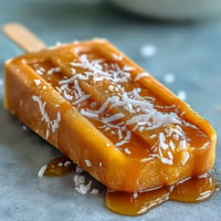 Creamy vegan mango coconut popsicles, a vibrant tropical dessert for sunny days.