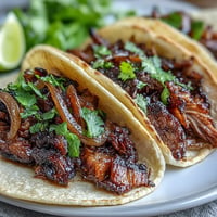 Smoked brisket tacos bursting with flavor, topped with bright pickled red onions.